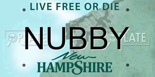 NUBBY New Hampshire License Plate
