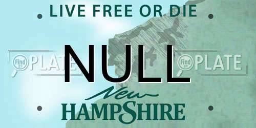 NULL New Hampshire License Plate