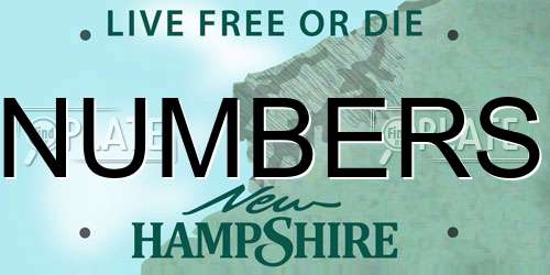 NUMBERS New Hampshire License Plate