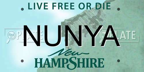 NUNYA New Hampshire License Plate