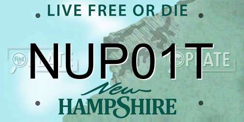 NUP01T New Hampshire License Plate