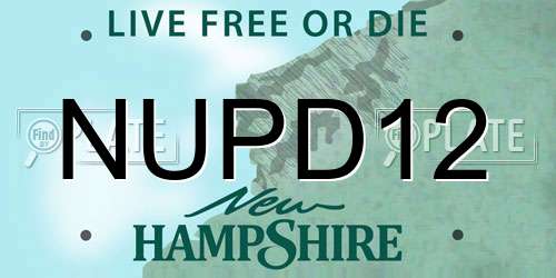 NUPD12 New Hampshire License Plate