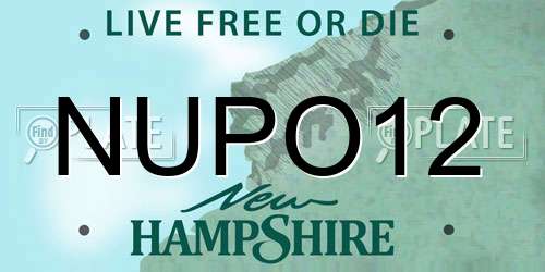 NUPO12 New Hampshire License Plate