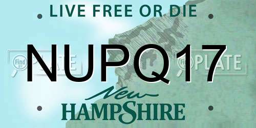 NUPQ17 New Hampshire License Plate