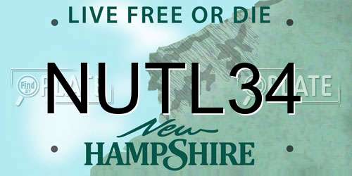 NUTL34 New Hampshire License Plate
