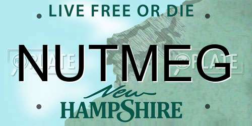 NUTMEG New Hampshire License Plate