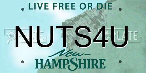 NUTS4U New Hampshire License Plate