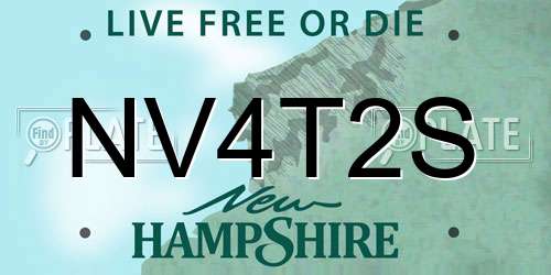 NV4T2S New Hampshire License Plate