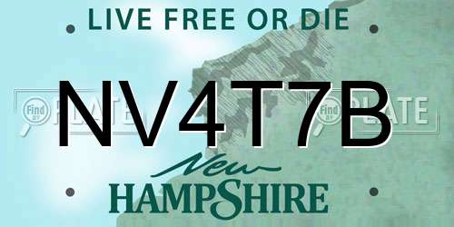 NV4T7B New Hampshire License Plate