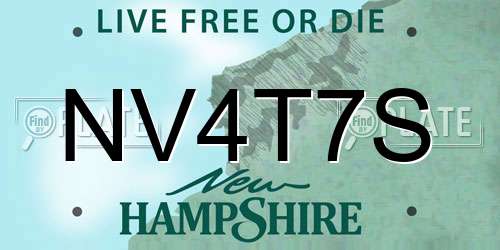 NV4T7S New Hampshire License Plate
