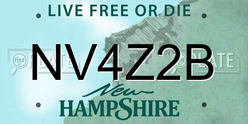 NV4Z2B New Hampshire License Plate