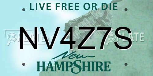 NV4Z7S New Hampshire License Plate