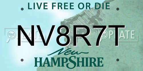 NV8R7T New Hampshire License Plate