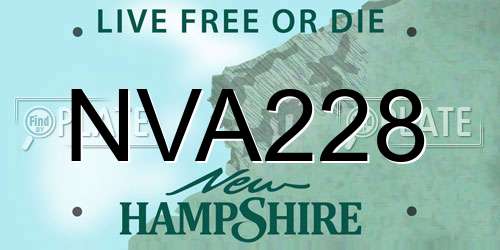 NVA228 New Hampshire License Plate