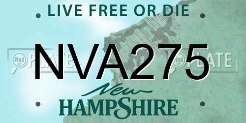 NVA275 New Hampshire License Plate