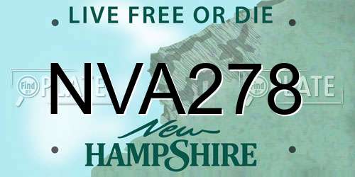 NVA278 New Hampshire License Plate