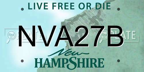 NVA27B New Hampshire License Plate