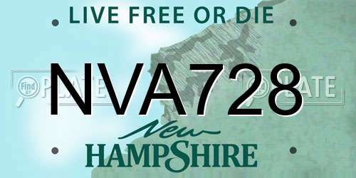 NVA728 New Hampshire License Plate
