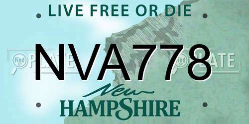 NVA778 New Hampshire License Plate