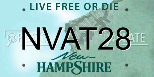 NVAT28 New Hampshire License Plate