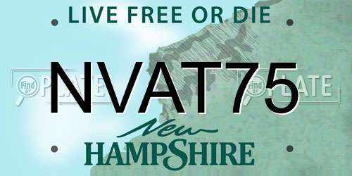 NVAT75 New Hampshire License Plate