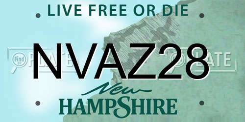 NVAZ28 New Hampshire License Plate