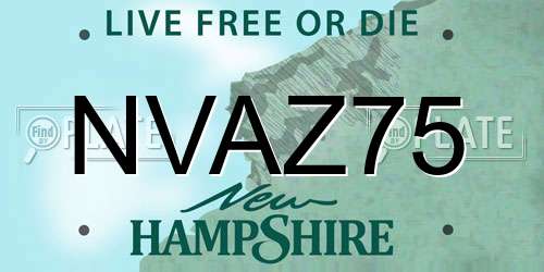 NVAZ75 New Hampshire License Plate