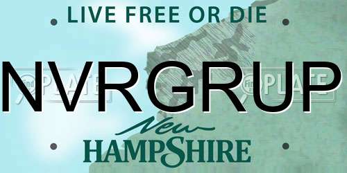NVRGRUP New Hampshire License Plate