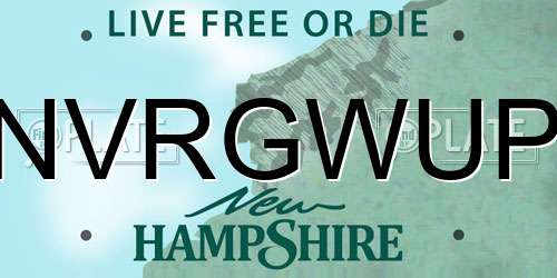 NVRGWUP New Hampshire License Plate