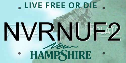 NVRNUF2 New Hampshire License Plate