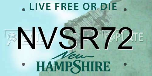 NVSR72 New Hampshire License Plate