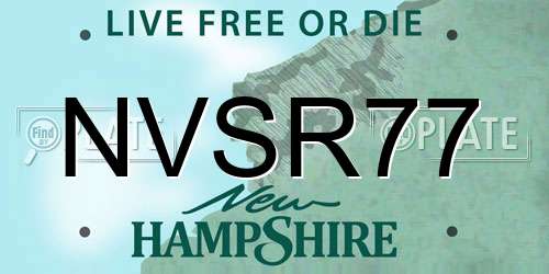 NVSR77 New Hampshire License Plate