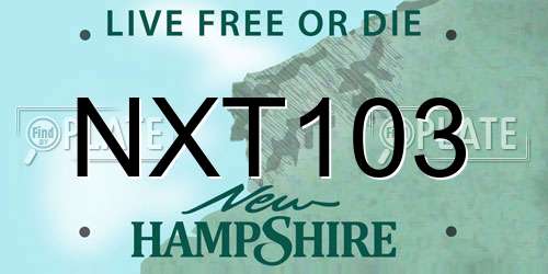 NXT103 New Hampshire License Plate
