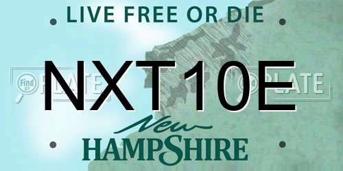 NXT10E New Hampshire License Plate