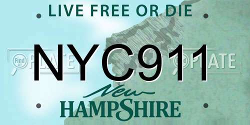 NYC911 New Hampshire License Plate