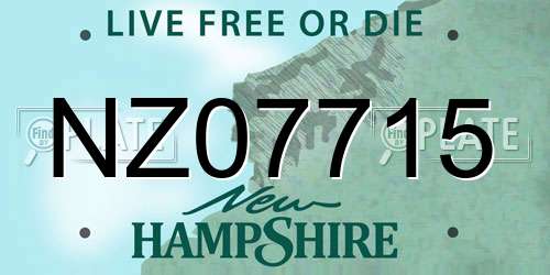NZ07715 New Hampshire License Plate