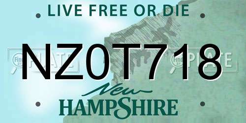 NZ0T718 New Hampshire License Plate