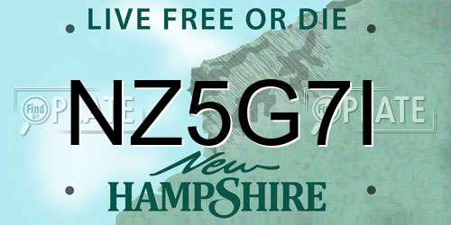 NZ5G7I New Hampshire License Plate