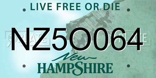 NZ5O064 New Hampshire License Plate