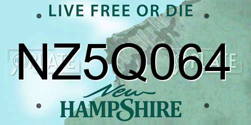 NZ5Q064 New Hampshire License Plate