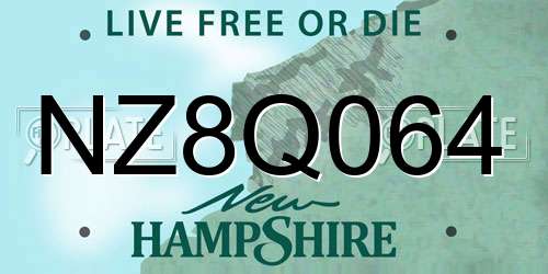 NZ8Q064 New Hampshire License Plate