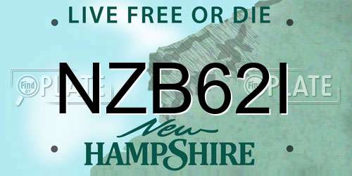 NZB62I New Hampshire License Plate