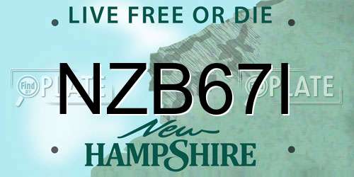 NZB67I New Hampshire License Plate