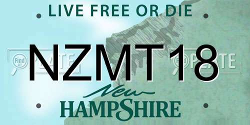 NZMT18 New Hampshire License Plate