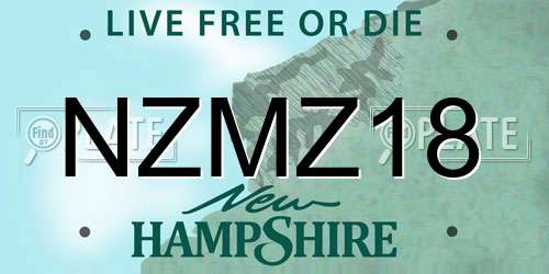 NZMZ18 New Hampshire License Plate