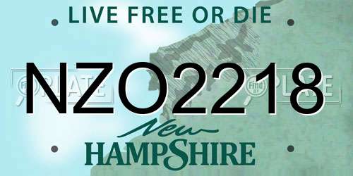 NZO2218 New Hampshire License Plate