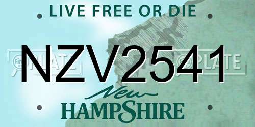 NZV2541 New Hampshire License Plate