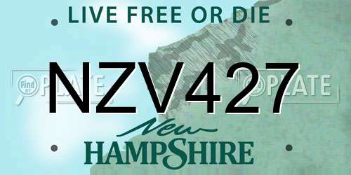 NZV427 New Hampshire License Plate