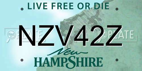 NZV42Z New Hampshire License Plate