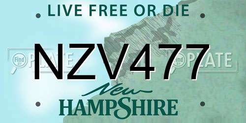 NZV477 New Hampshire License Plate